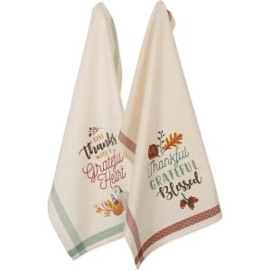 imageDII Fall Kitchen Towels for Kitchen Decorative Cotton Dish Towel Set 18x28 Grateful Heart 2 CountGrateful Heart