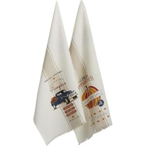 imageDII Fall Kitchen Towels for Kitchen Decorative Cotton Dish Towel Set 18x28 Grateful Heart 2 CountPumpkin Farm