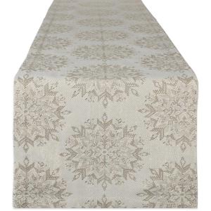 imageDII Holiday Dining Table Linen Sparkle Metallic Kitchen Dcor Table Runner 14x72 Jacquard SnowflakesJacquard Snowflakes