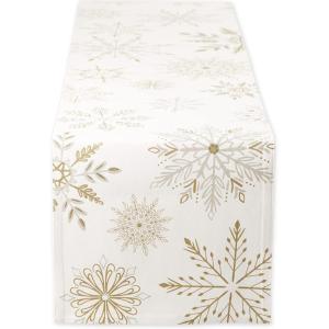 imageDII Holiday Dining Table Linen Sparkle Metallic Kitchen Dcor Table Runner 14x72 Jacquard SnowflakesSnowflakes Print