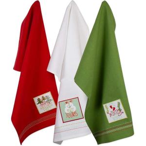 imageDII Holiday Kitchen Towels Embroidered Dish Towel Set 18x28 Cozy Christmas 3 PieceCozy Christmas