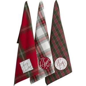 imageDII Holiday Kitchen Towels Embroidered Dish Towel Set 18x28 Cozy Christmas 3 PieceJoyful Wishes