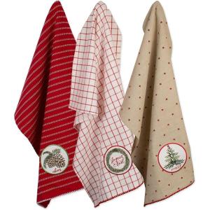 imageDII Holiday Kitchen Towels Embroidered Dish Towel Set 18x28 Cozy Christmas 3 PieceNoel