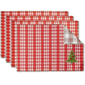 imageDII Jolly Christmas Tree Collection Holiday Table ampamp Kitchen Dcor Tablecloth 60x84 Christmas PlaidChristmas Red