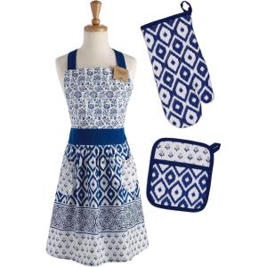 imageDII Kitchen Gift Set Collection Pot Holder ampamp 3 Dish Towels Fresh Herbs 4 PieceBlue Market