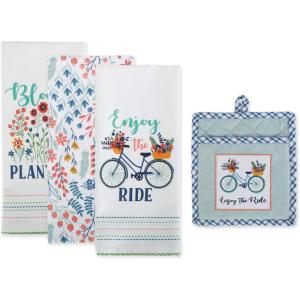 imageDII Kitchen Gift Set Collection Pot Holder ampamp 3 Dish Towels Fresh Herbs 4 PieceEnjoy the Ride