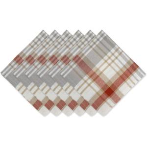 imageDII Thankful Autumn Collection Fall Tabletop Decoration Reversible Placemat Set 13x19 Falls Bounty 4 PieceCozy Picnic Plaid