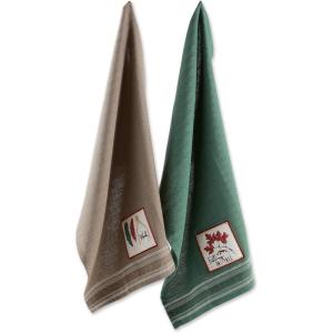 imageDII Thanksgiving Fall Kitchen Towels Collection Decorative Embellished Dish Towel Set 18x28 Falling Leaves 2 CountFalling Leaves