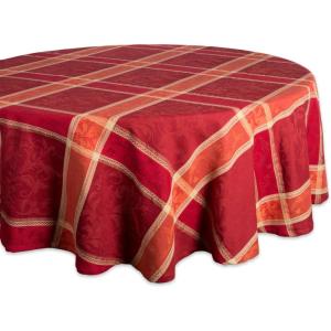 imageDII Traditional Harvest Wheat Jacquard Collection Thanksgiving Fall Table Dcor Damask Cotton 70quot Round Tablecloth Burnt Orange Pumpkin Vine