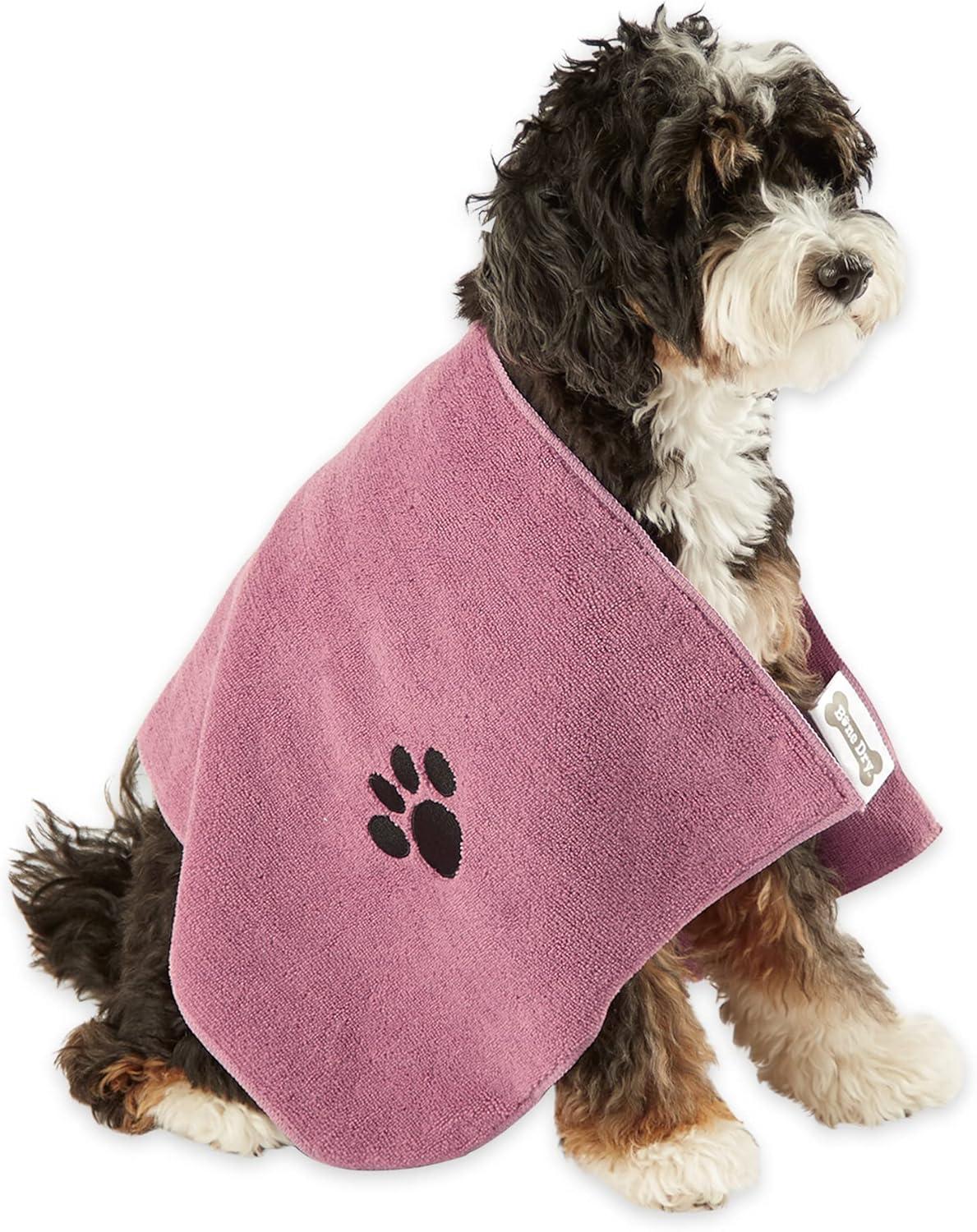 imageBone Dry Pet Grooming Embroidered Microfiber Towel Drying Collection 15x30 Hunter GreenRose