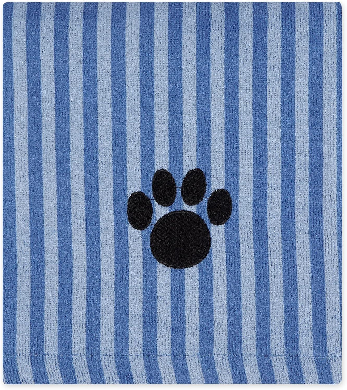 imageBone Dry Pet Grooming Towel Collection Absorbent Microfiber XLarge 41x235quot Striped TaupeBlue
