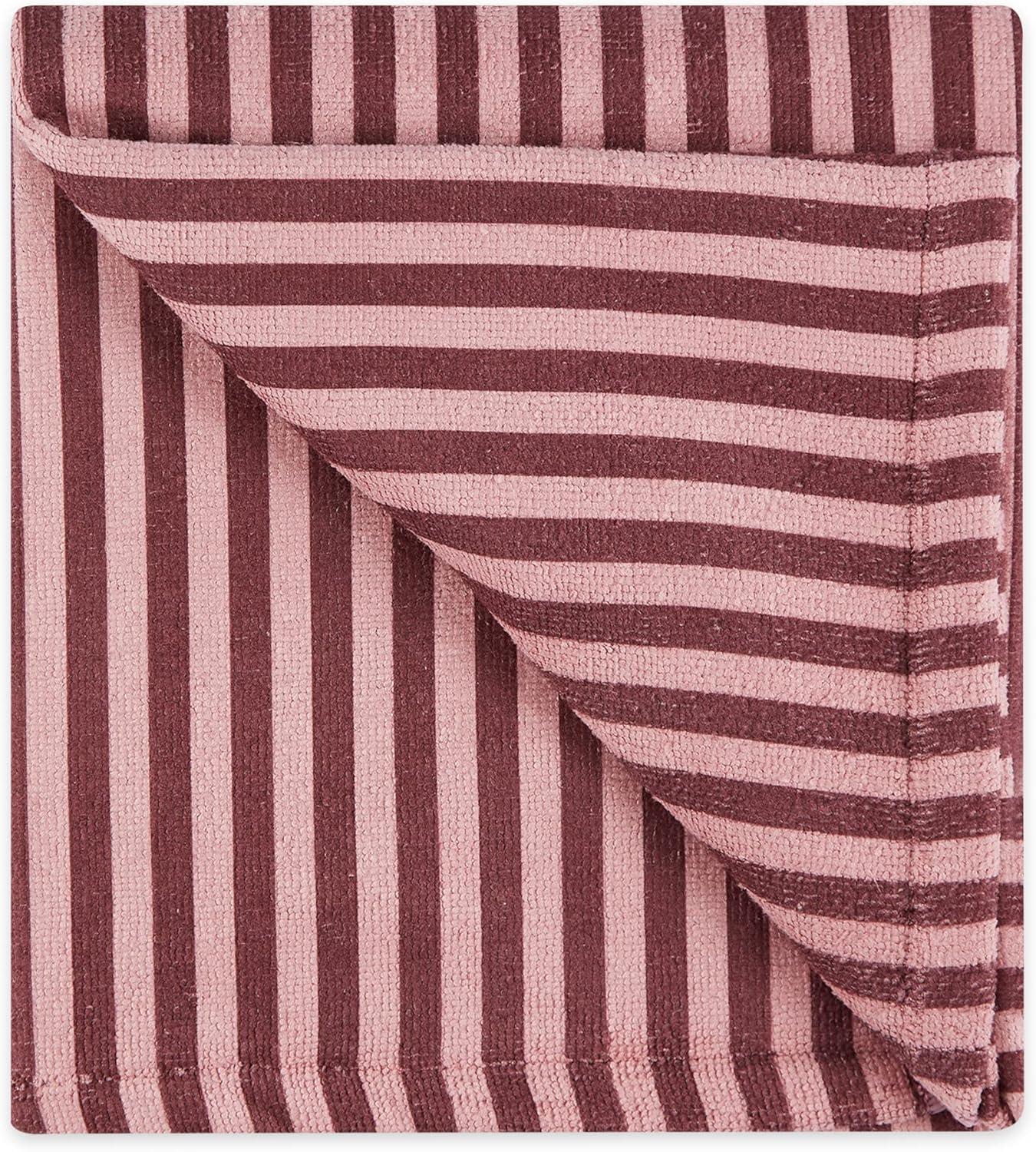 imageBone Dry Pet Grooming Towel Collection Absorbent Microfiber XLarge 41x235quot Striped TaupeCranberry