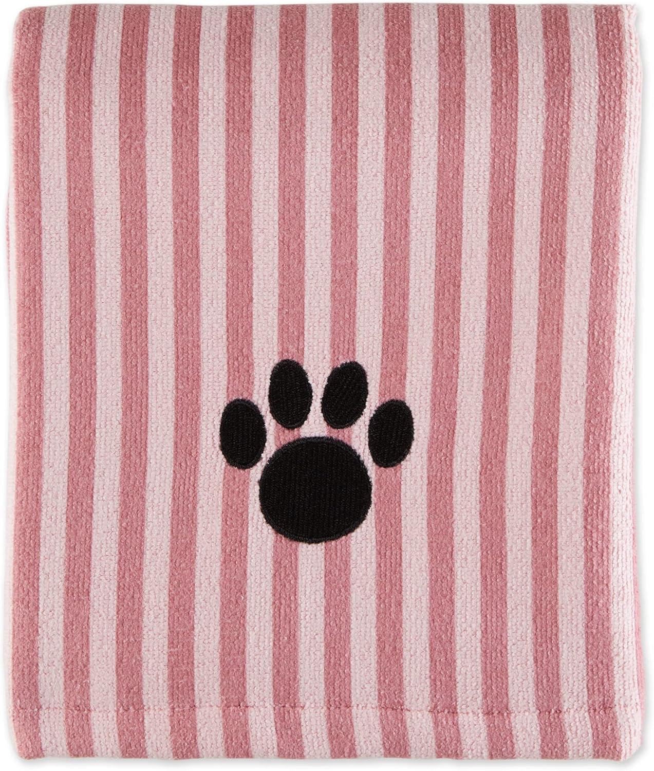 imageBone Dry Pet Grooming Towel Collection Absorbent Microfiber XLarge 41x235quot Striped TaupeRose