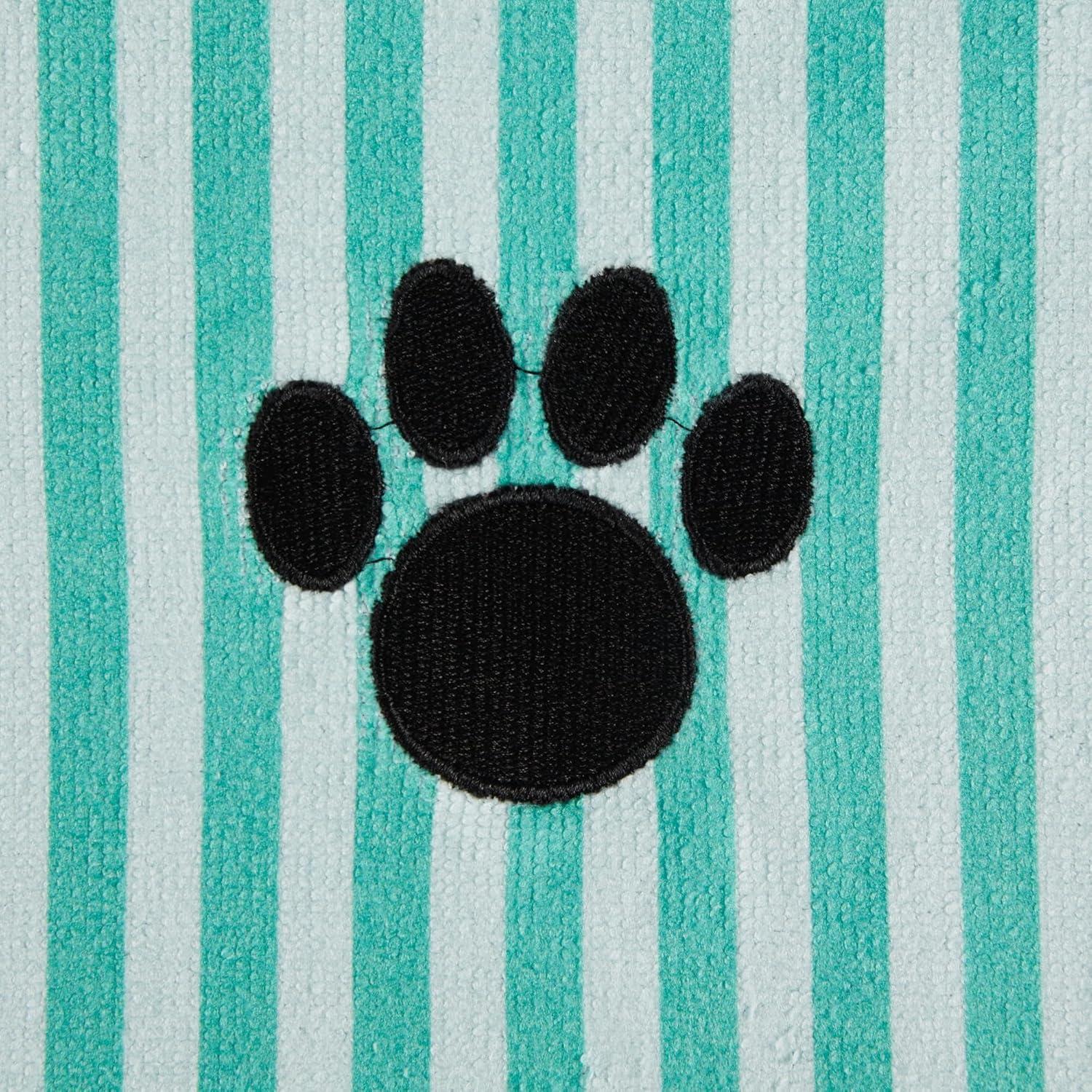 imageBone Dry Pet Grooming Towel Collection Absorbent Microfiber XLarge 41x235quot Striped TaupeStriped Aqua