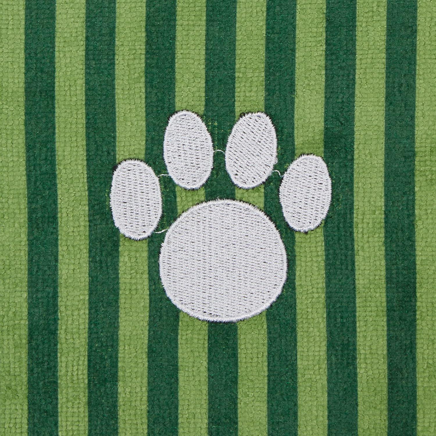imageBone Dry Pet Grooming Towel Collection Absorbent Microfiber XLarge 41x235quot Striped TaupeStriped Hunter Green