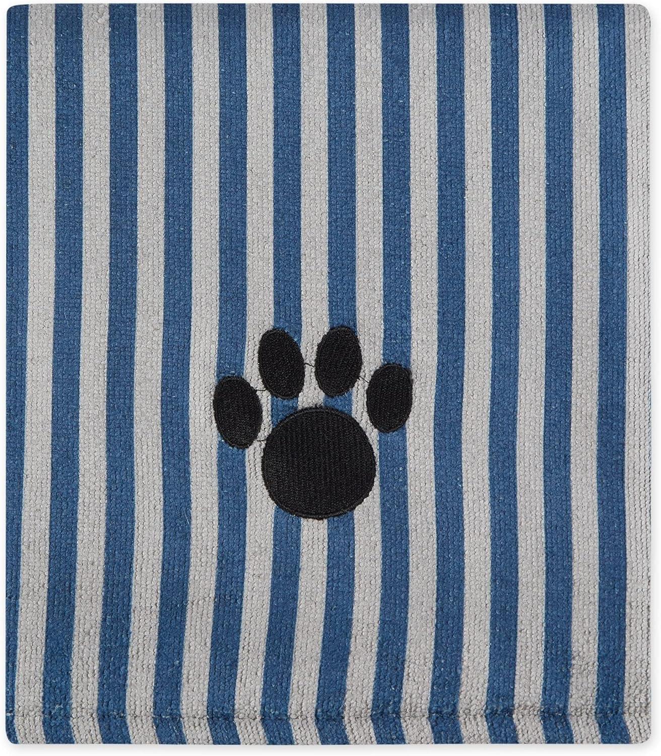 imageBone Dry Pet Grooming Towel Collection Absorbent Microfiber XLarge 41x235quot Striped TaupeStriped Navy
