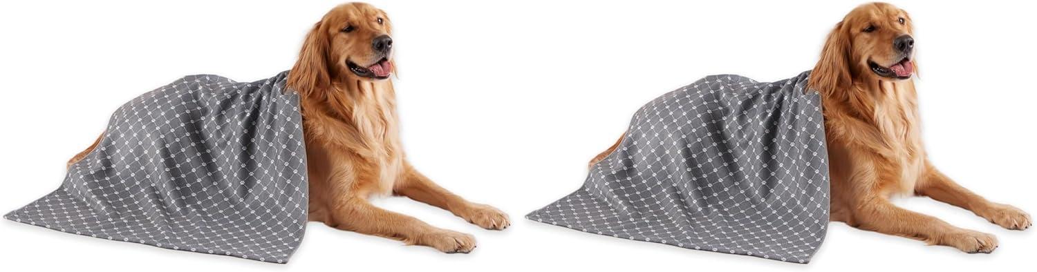 imageBone Dry Pet Grooming Towel Collection Absorbent Microfiber XLarge 41x235quot Trellis GrayGray