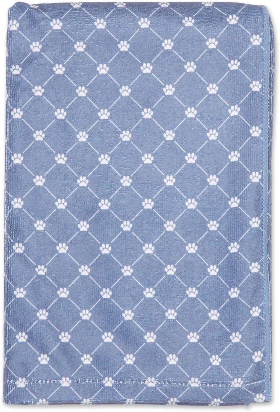 imageBone Dry Pet Grooming Towel Collection Absorbent Microfiber XLarge 41x235quot Trellis GrayTrellis Stonewash Blue