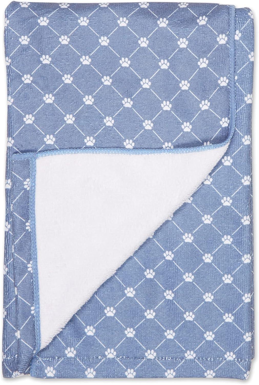 imageBone Dry Pet Grooming Towel Collection Absorbent Microfiber XLarge 41x235quot Trellis GrayTrellis Stonewash Blue