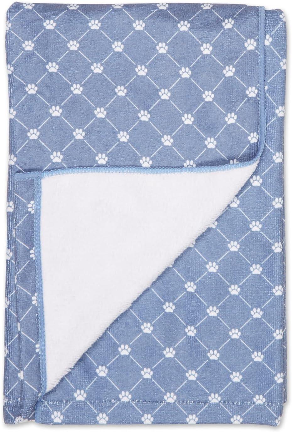 imageBone Dry Pet Grooming Towel Collection Absorbent Microfiber XLarge 41x235quot Trellis GrayTrellis Stonewash Blue