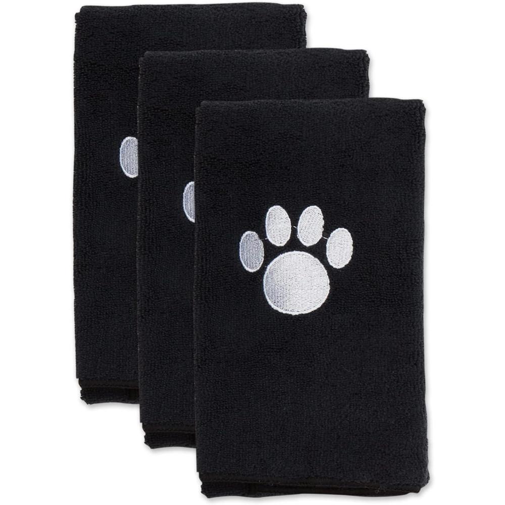 imageBone Dry Pet Grooming Embroidered Microfiber Towel Drying Collection 15x30 Hunter GreenBlack