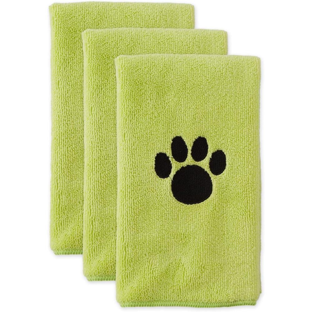 imageBone Dry Pet Grooming Embroidered Microfiber Towel Drying Collection 15x30 Hunter GreenLettuce Green
