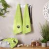 imageBone Dry Pet Grooming Embroidered Microfiber Towel Drying Collection 15x30 Hunter GreenLettuce Green