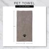 imageBone Dry Pet Grooming Embroidered Microfiber Towel Drying Collection 15x30 Hunter GreenTaupe