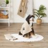 imageBone Dry Pet Grooming Embroidered Microfiber Towel Drying Collection 15x30 Hunter GreenTaupe