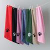 imageBone Dry Pet Grooming Embroidered Microfiber Towel Drying Collection 15x30 Hunter GreenTaupe