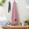 imageBone Dry Pet Grooming Towel Collection Absorbent Microfiber XLarge 41x235quot Striped TaupeCranberry