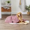imageBone Dry Pet Grooming Towel Collection Absorbent Microfiber XLarge 41x235quot Striped TaupeCranberry