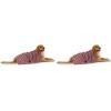 imageBone Dry Pet Grooming Towel Collection Absorbent Microfiber XLarge 41x235quot Striped TaupeCranberry