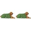 imageBone Dry Pet Grooming Towel Collection Absorbent Microfiber XLarge 41x235quot Striped TaupeStriped Hunter Green