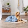 imageBone Dry Pet Grooming Towel Collection Absorbent Microfiber XLarge 41x235quot Striped TaupeStriped Navy