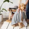 imageBone Dry Pet Grooming Towel Collection Absorbent Microfiber XLarge 41x235quot Trellis GrayGray