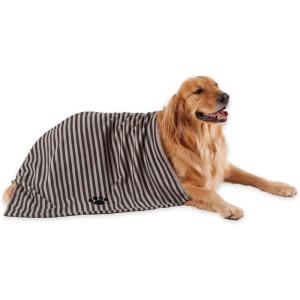 imageBone Dry Pet Grooming Towel Collection Absorbent Microfiber XLarge 41x235quot Striped TaupeStriped Black