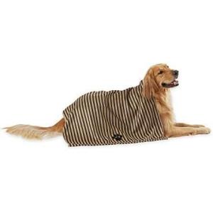 imageBone Dry Pet Grooming Towel Collection Absorbent Microfiber XLarge 41x235quot Striped TaupeStriped Brown