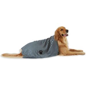 imageBone Dry Pet Grooming Towel Collection Absorbent Microfiber XLarge 41x235quot Striped TaupeStriped Navy
