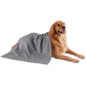 imageBone Dry Pet Grooming Towel Collection Absorbent Microfiber XLarge 41x235quot Trellis GrayGray