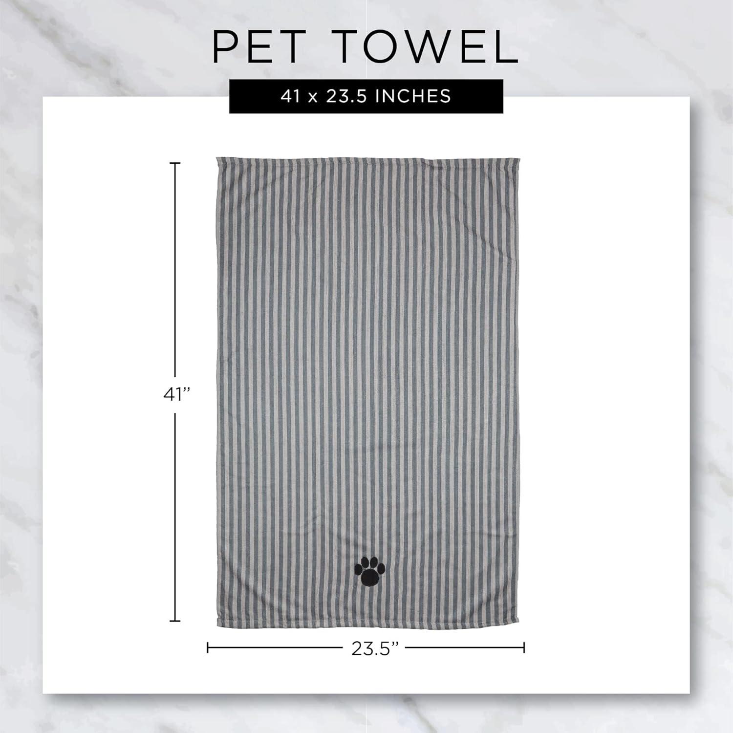 imageBone Dry Pet Grooming Towel Collection Absorbent Microfiber XLarge 41x235quot Embroidered RedBlue