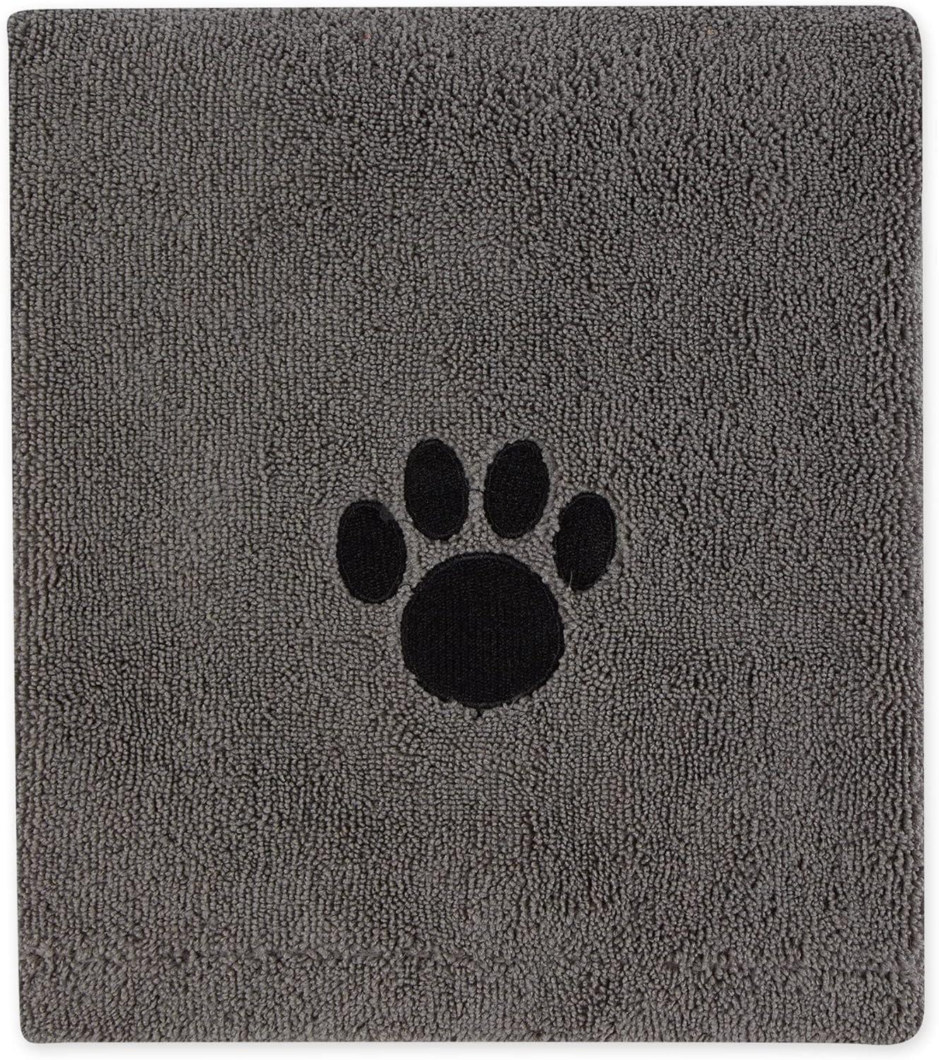 imageBone Dry Pet Grooming Towel Collection Absorbent Microfiber XLarge 41x235quot Embroidered RedEmbroidered Gray