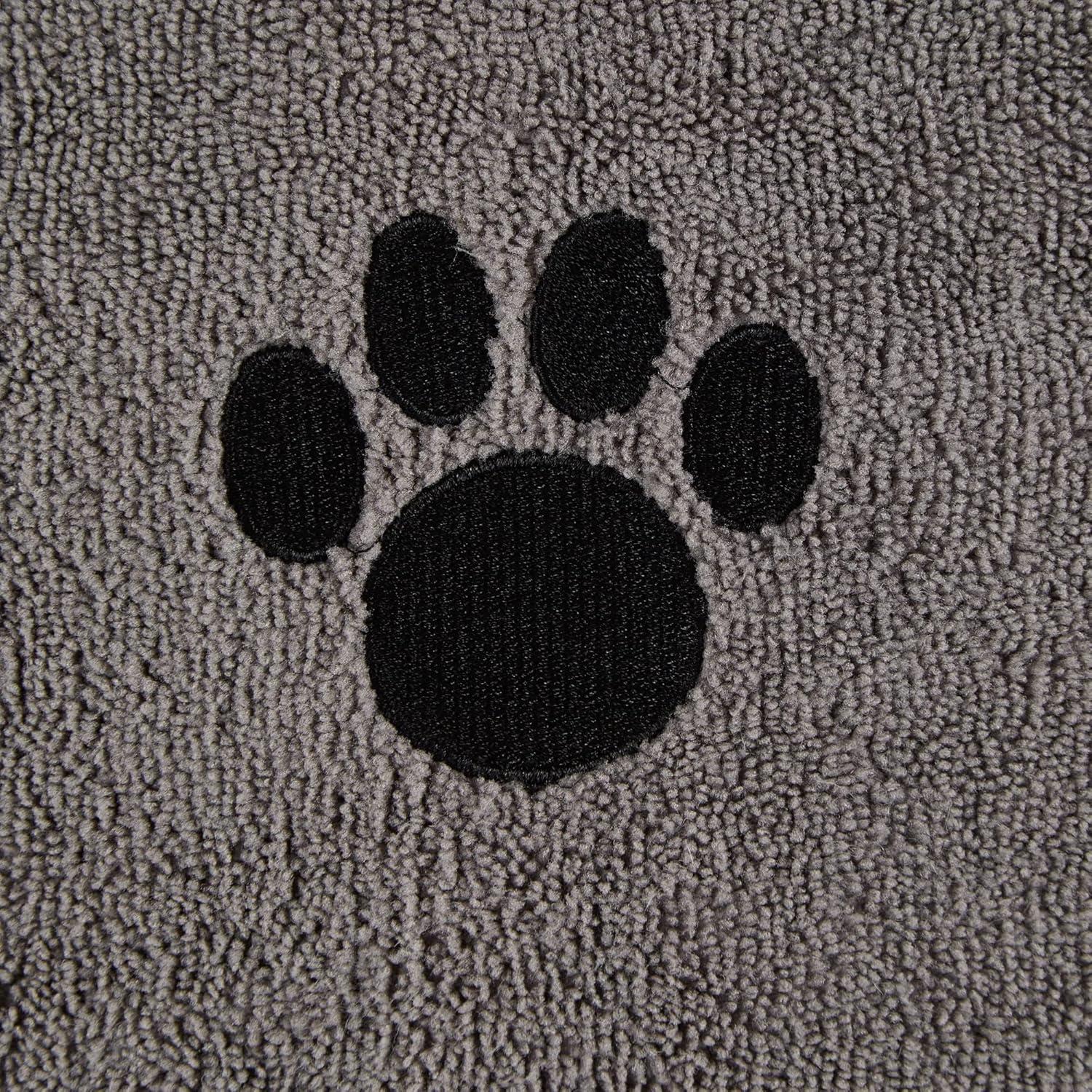 imageBone Dry Pet Grooming Towel Collection Absorbent Microfiber XLarge 41x235quot Embroidered RedEmbroidered Gray