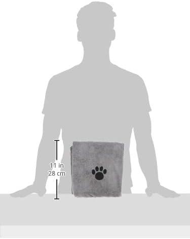 imageBone Dry Pet Grooming Towel Collection Absorbent Microfiber XLarge 41x235quot Embroidered RedEmbroidered Gray