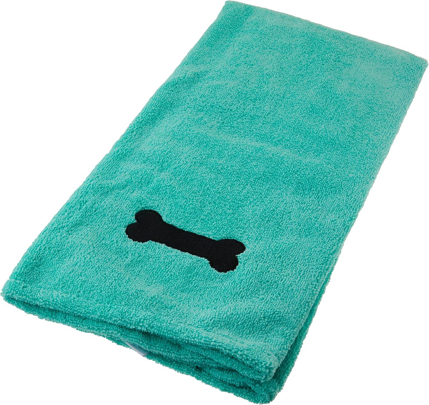 imageBone Dry Pet Grooming Towel Collection Absorbent Microfiber XLarge 41x235quot Embroidered RedEmbroidered Green