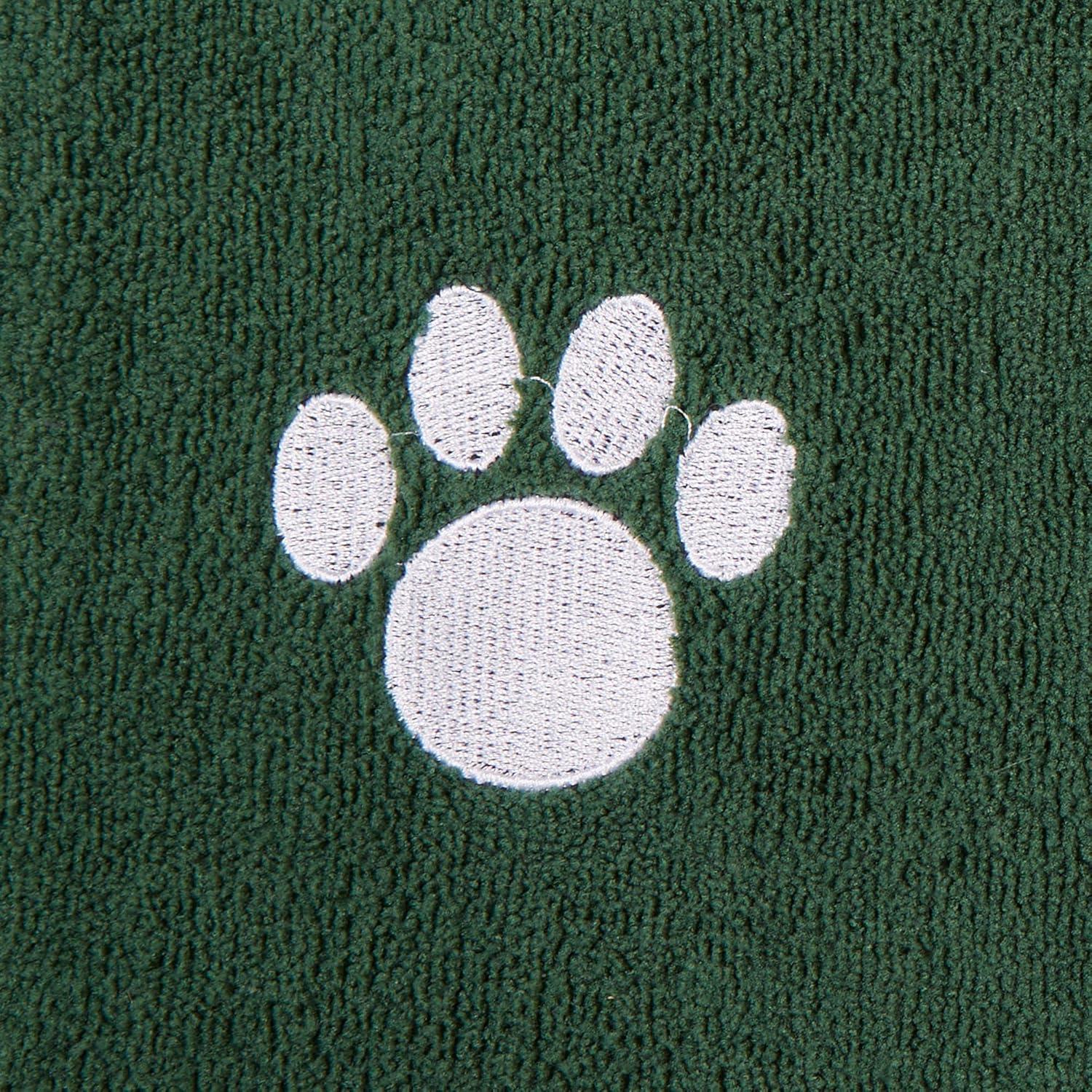 imageBone Dry Pet Grooming Towel Collection Absorbent Microfiber XLarge 41x235quot Embroidered RedEmbroidered Hunter Green