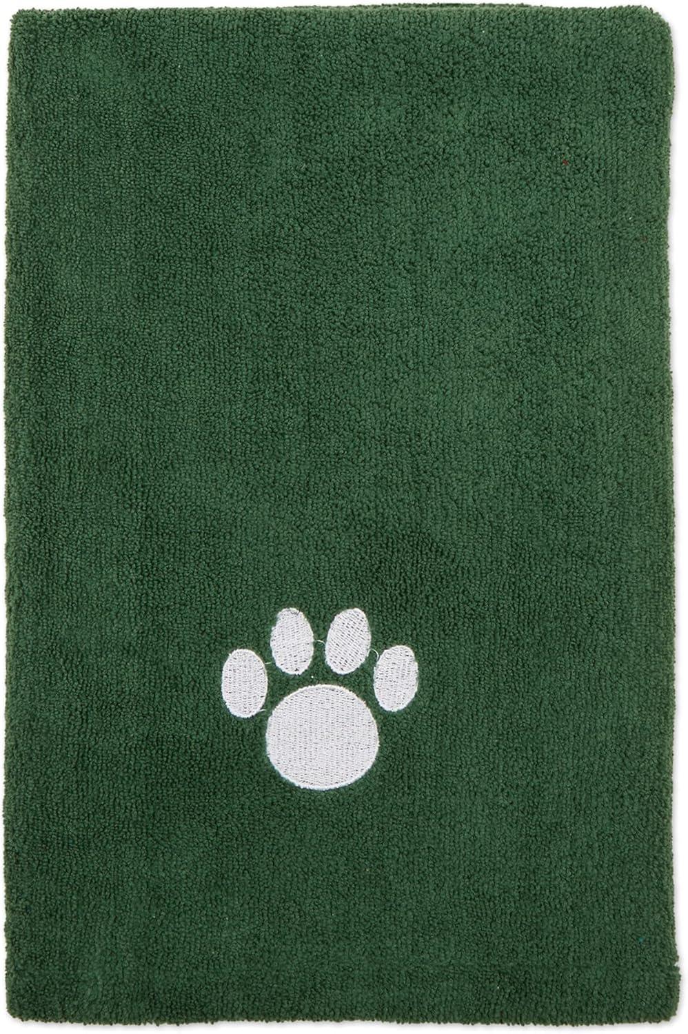 imageBone Dry Pet Grooming Towel Collection Absorbent Microfiber XLarge 41x235quot Embroidered RedEmbroidered Hunter Green
