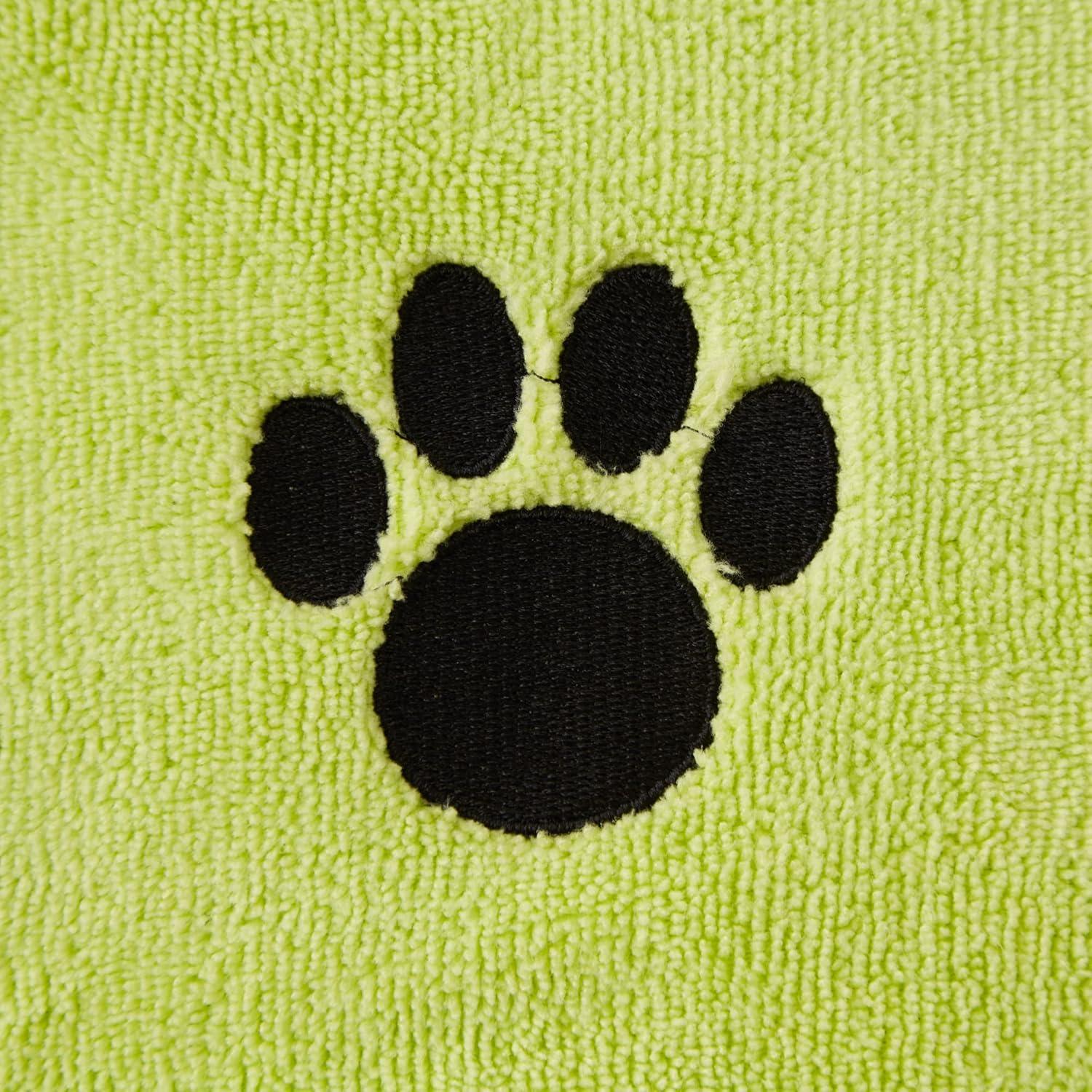 imageBone Dry Pet Grooming Towel Collection Absorbent Microfiber XLarge 41x235quot Embroidered RedEmbroidered Lettuce Green