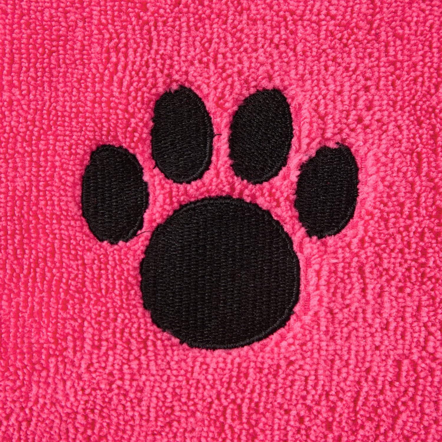 imageBone Dry Pet Grooming Towel Collection Absorbent Microfiber XLarge 41x235quot Embroidered RedEmbroidered Raspberry Sorbet