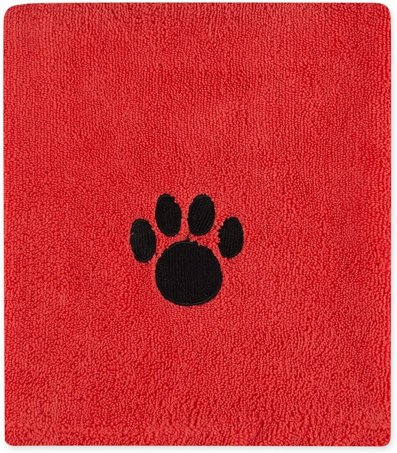 imageBone Dry Pet Grooming Towel Collection Absorbent Microfiber XLarge 41x235quot Embroidered RedEmbroidered Red